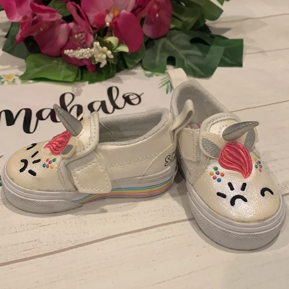Unicorn Shimmer Slip-On Vans - Picture 1 of 4